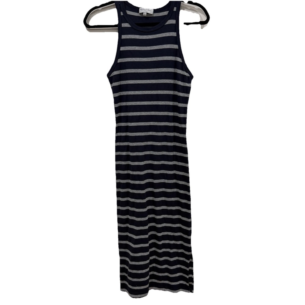 Michael Stars Dress Womens Small Blue Stripe Linen Maxi Sleeveless Tank‎